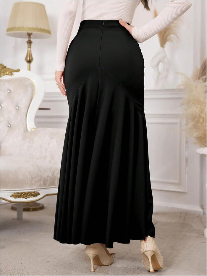 SHENHE Women's High Waisted Fishtail Skirts Ruffle Bodycon Long Maxi Skirt