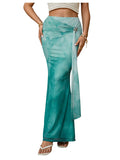SHENHE Women's High Waisted Mesh Maxi Skirt Bodycon Elegant Going Out Long Fishtail Skirt