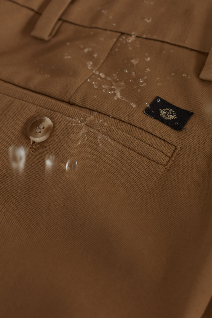 View of model wearing Steelhead Signature Iron Free Khakis, Classic Fit with Stain Defender® (Big and Tall).
