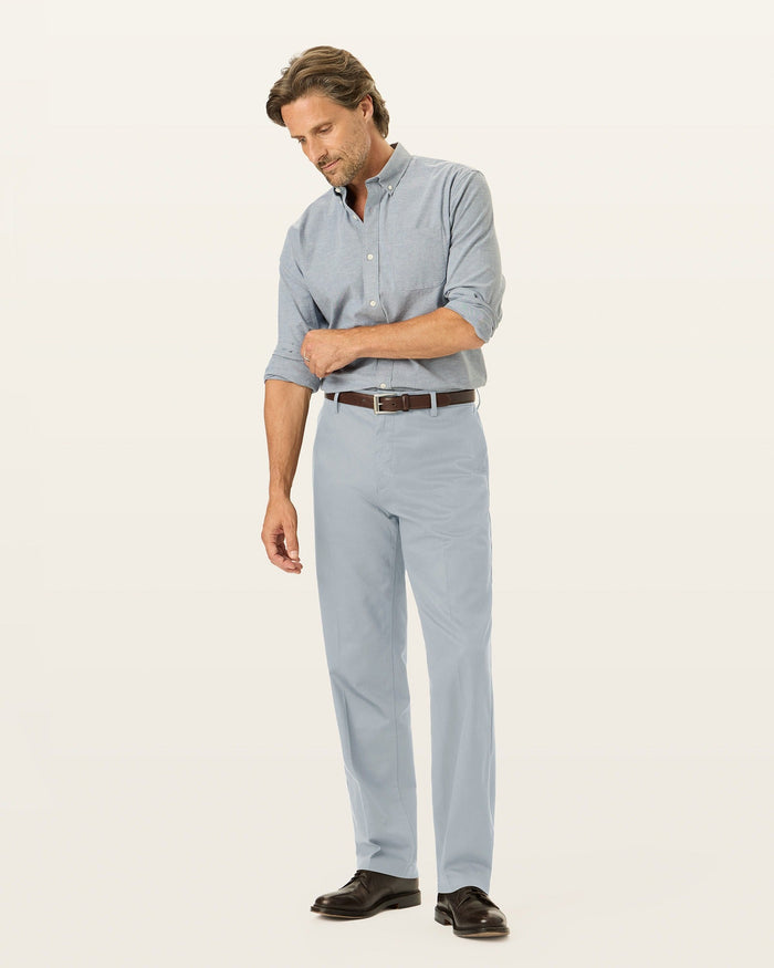 View of model wearing High-Rise Signature Iron Free Khakis, Classic Fit with Stain Defender®.