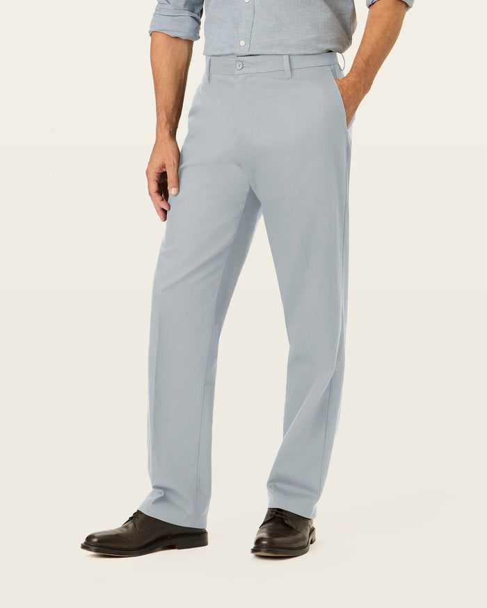 View of model wearing High-Rise Signature Iron Free Khakis, Classic Fit with Stain Defender®.