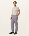 Front view of model wearing Burma Grey Signature Iron Free Khakis, Straight Fit with Stain Defender®.