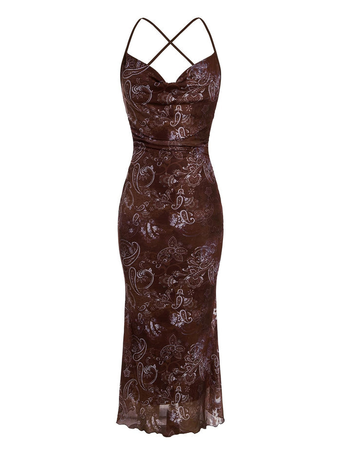 Brown Printed / XX-Small