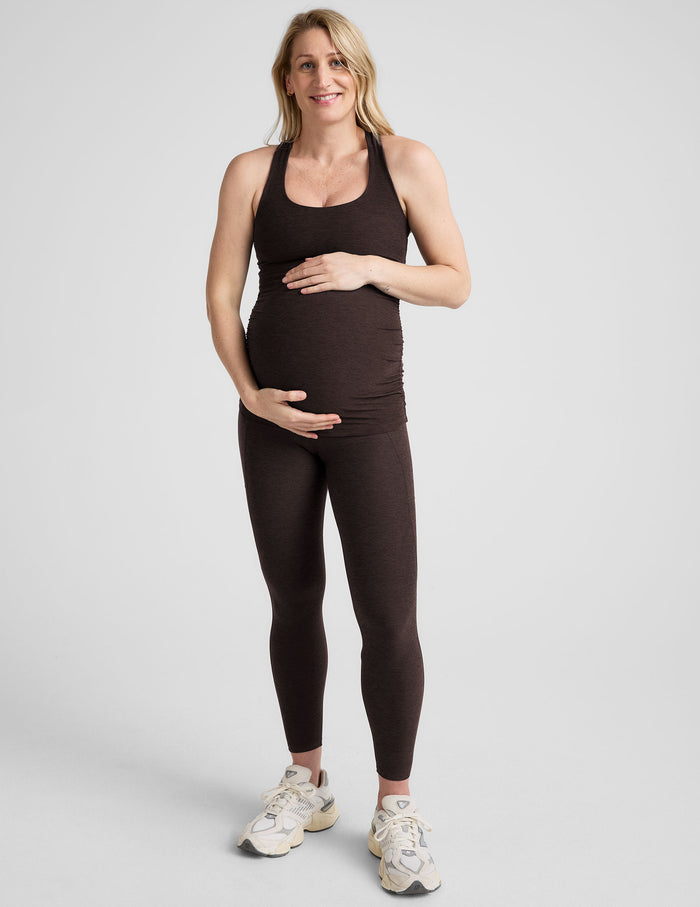brown racerback maternity tank top.