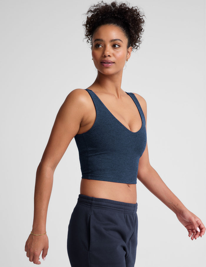 blue cropped tank