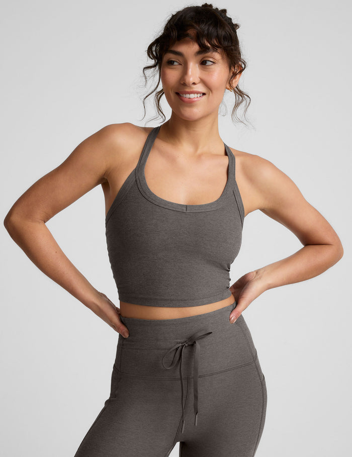 gray cropped top