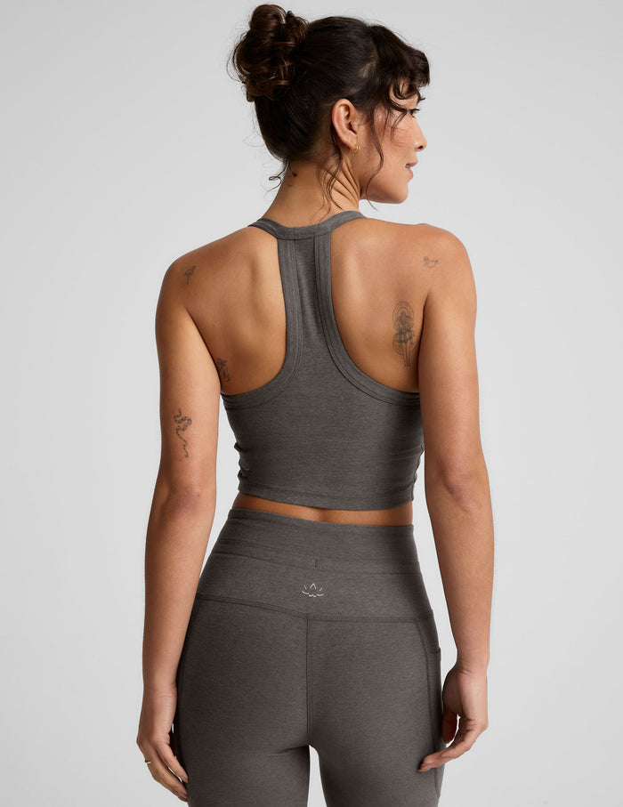 gray cropped top