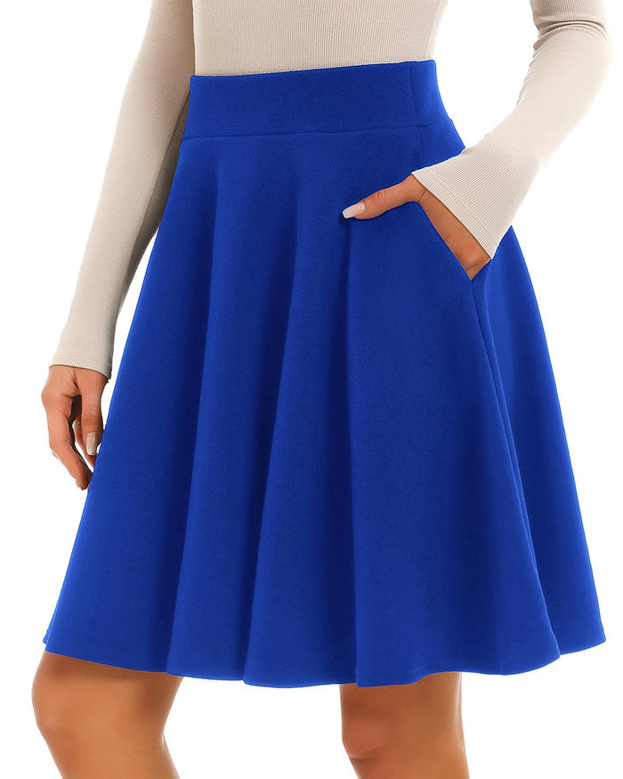 Stelle Women’s Knee Length Flared Skirt for Casual Office Travel Wear