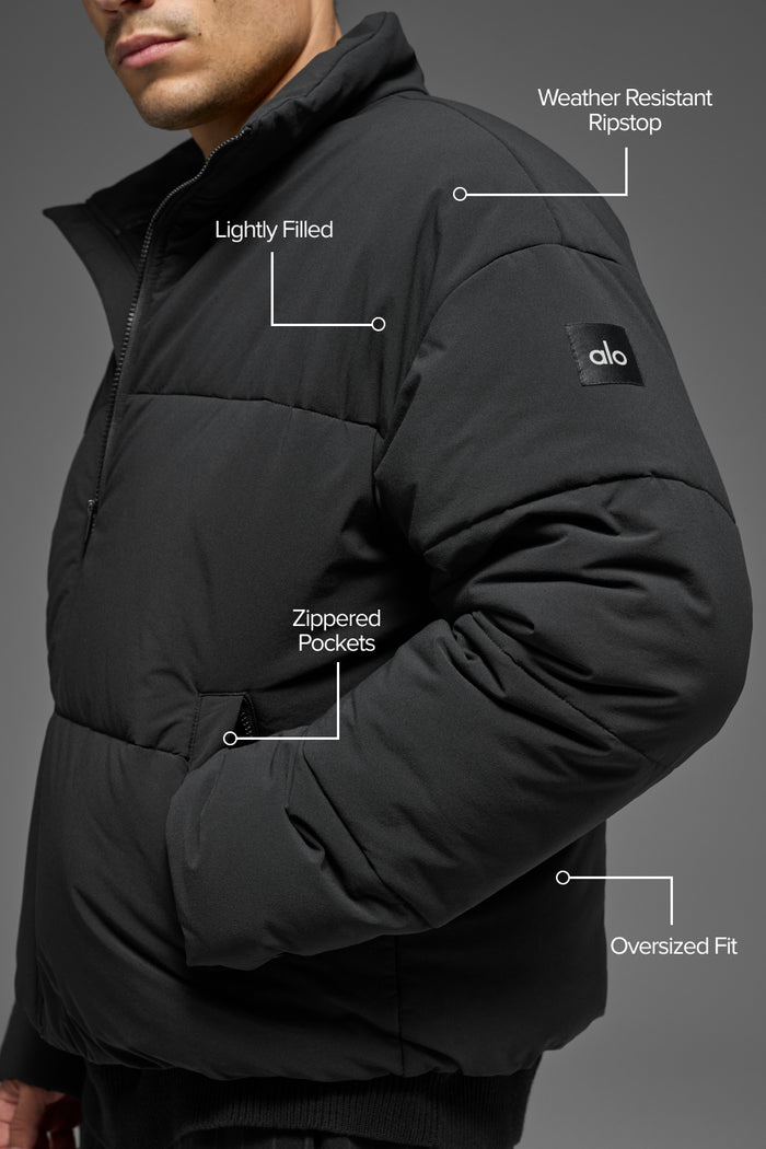 Stretch Woven Street Puffer - Black