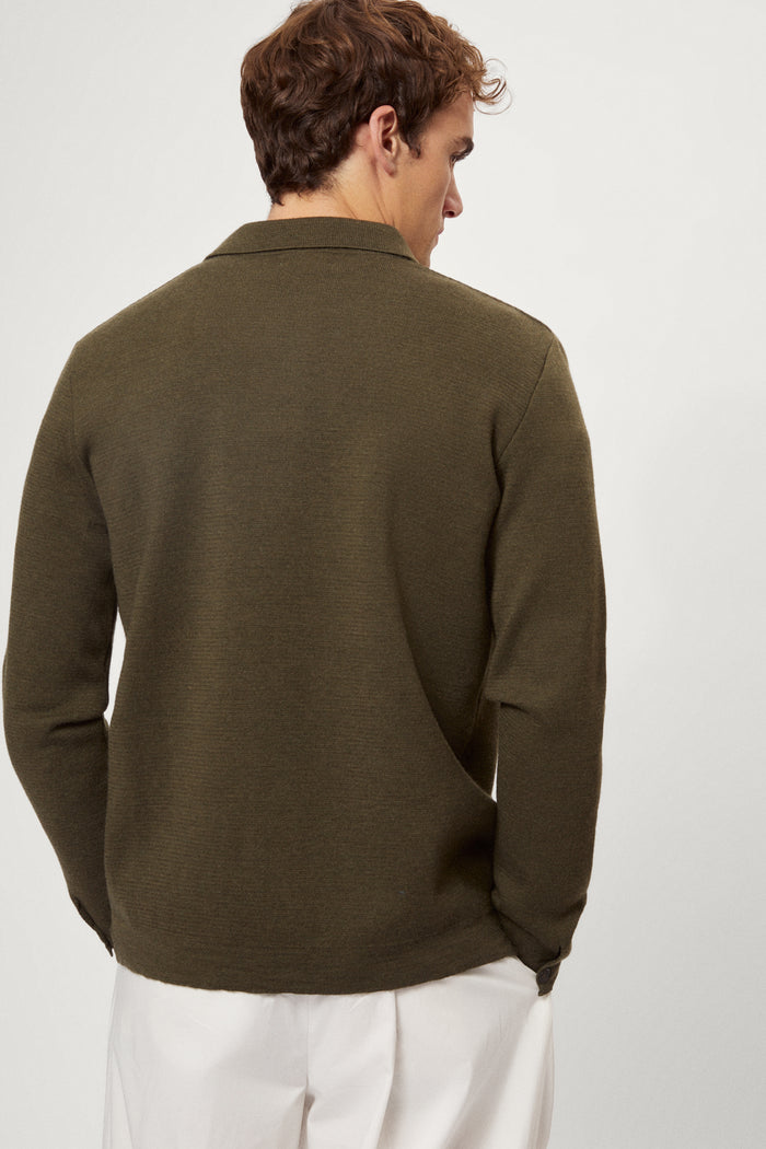 The Merino Wool Overshirt green
