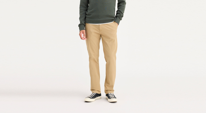 Front view of model wearing New British Khaki Ultimate Chinos, Athletic Fit (Big and Tall).