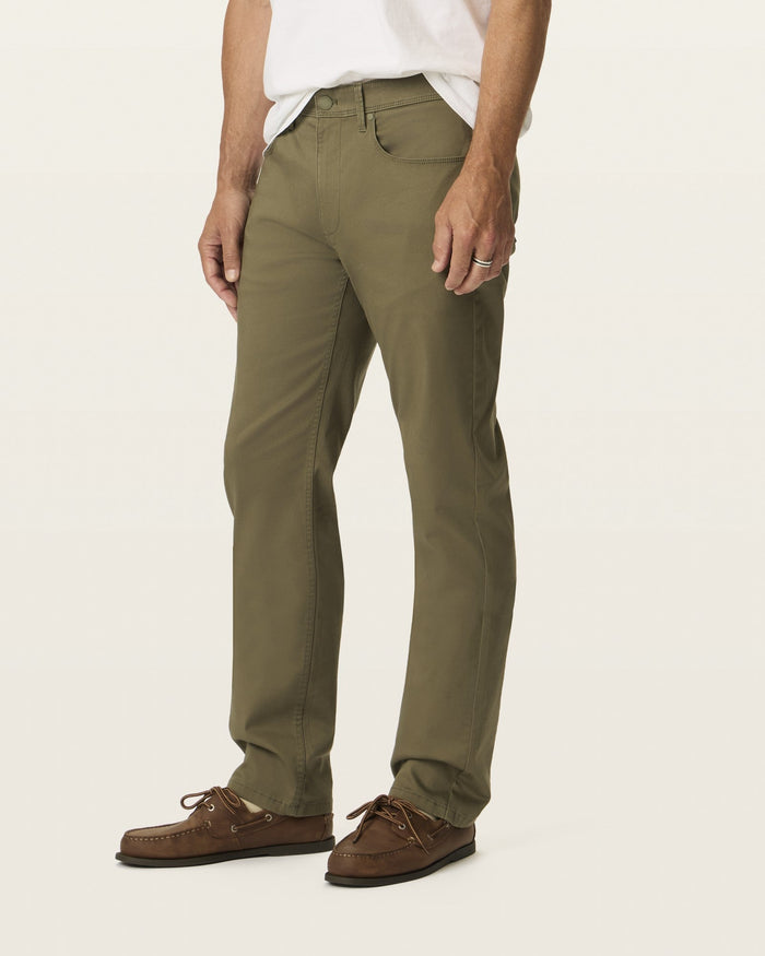STRAIGHT SATEEN 5PKT in Dusty Olive