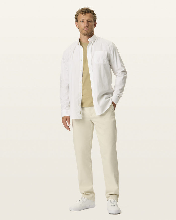 SATEEN KHAKI STRAIGHT FIT in Silver Birch