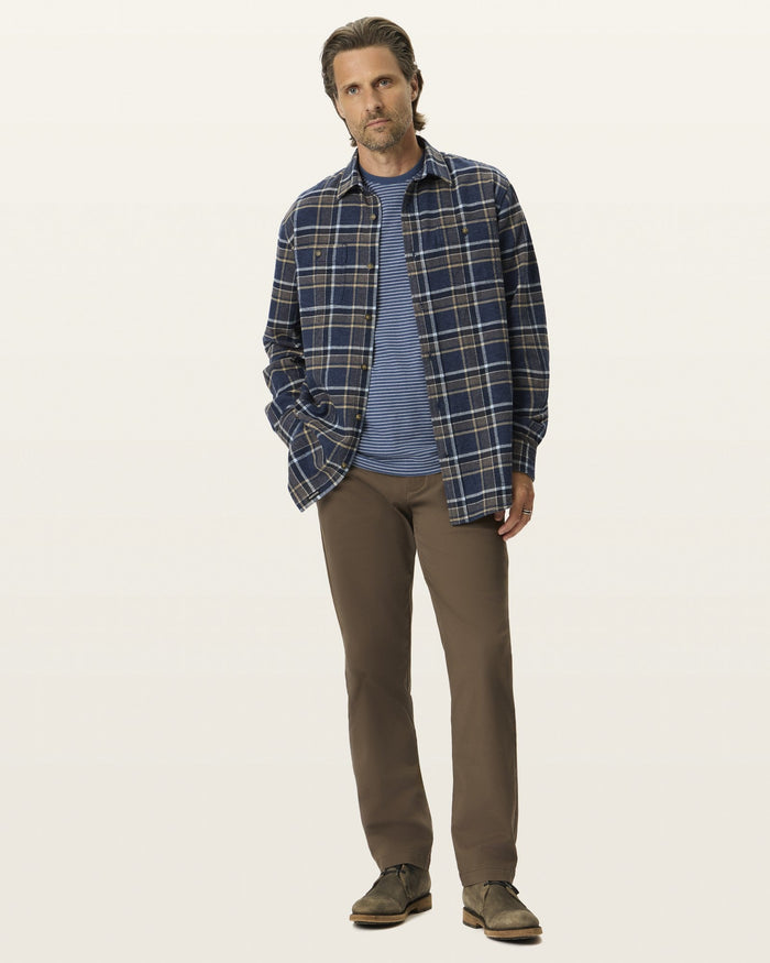 SATEEN KHAKI STRAIGHT FIT in Major Brown