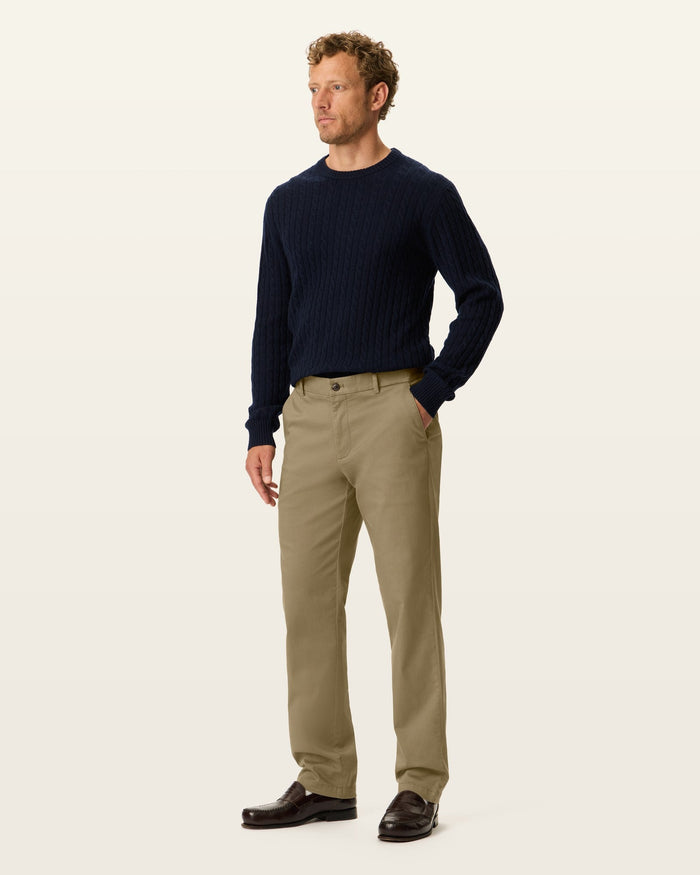 SATEEN KHAKI STRAIGHT FIT in New Khaki