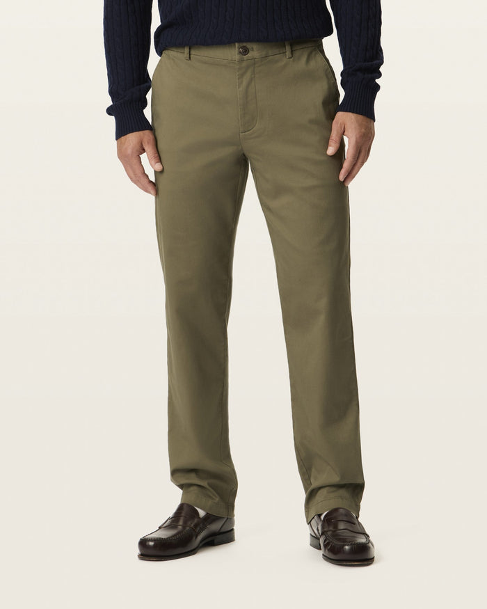 SATEEN KHAKI STRAIGHT FIT in Dusty Olive