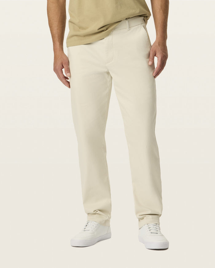SATEEN KHAKI STRAIGHT FIT in Silver Birch