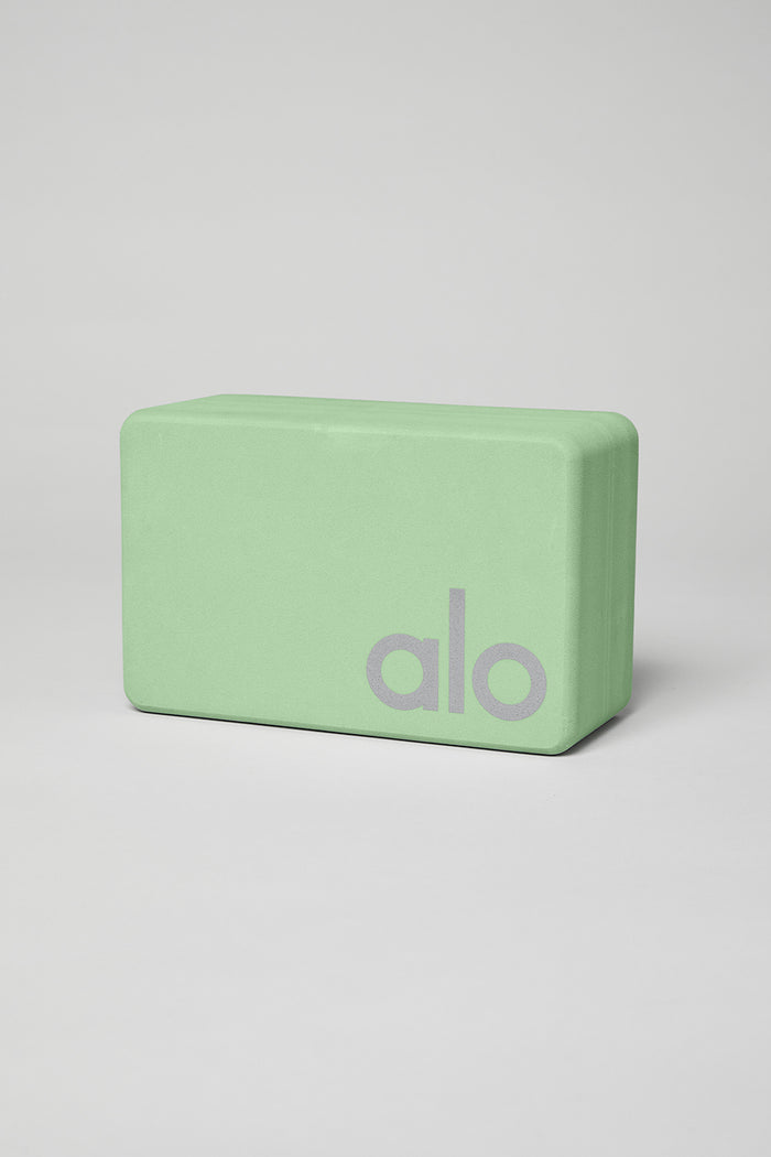 Uplifting Yoga Block - Honeydew/Silver