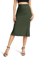 Urban CoCo Women's Stretch Office Fishtail Pencil Skirt High Waist Bodycon Midi Skirt with Slit