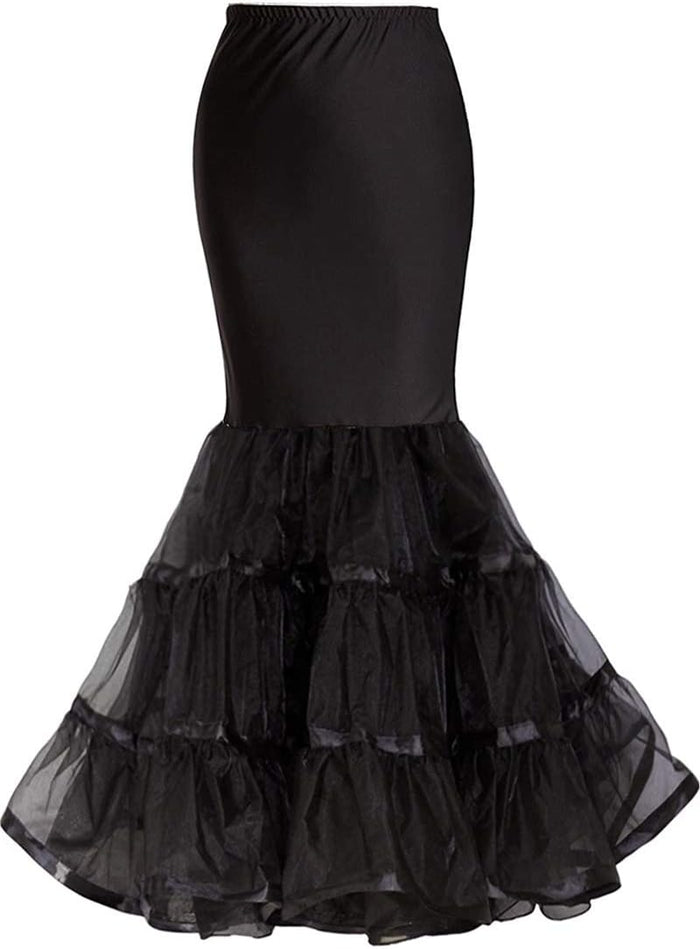 VanRose Women's Ankle Length Petticoat Bridal Wedding Slip Hoopless Crinoline Underskirt