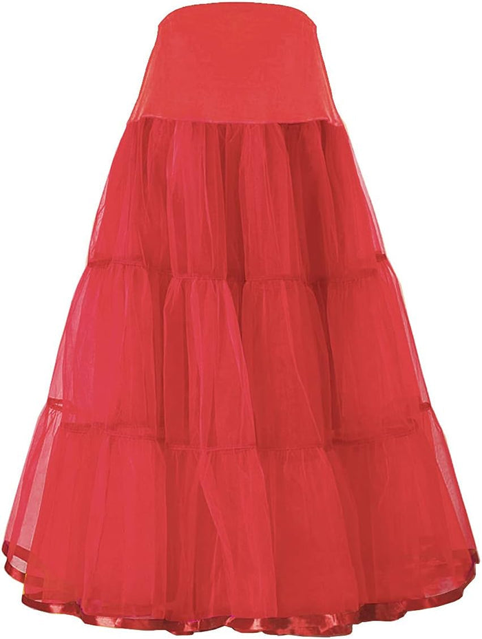 VanRose Women's Ankle Length Petticoat Bridal Wedding Slip Hoopless Crinoline Underskirt