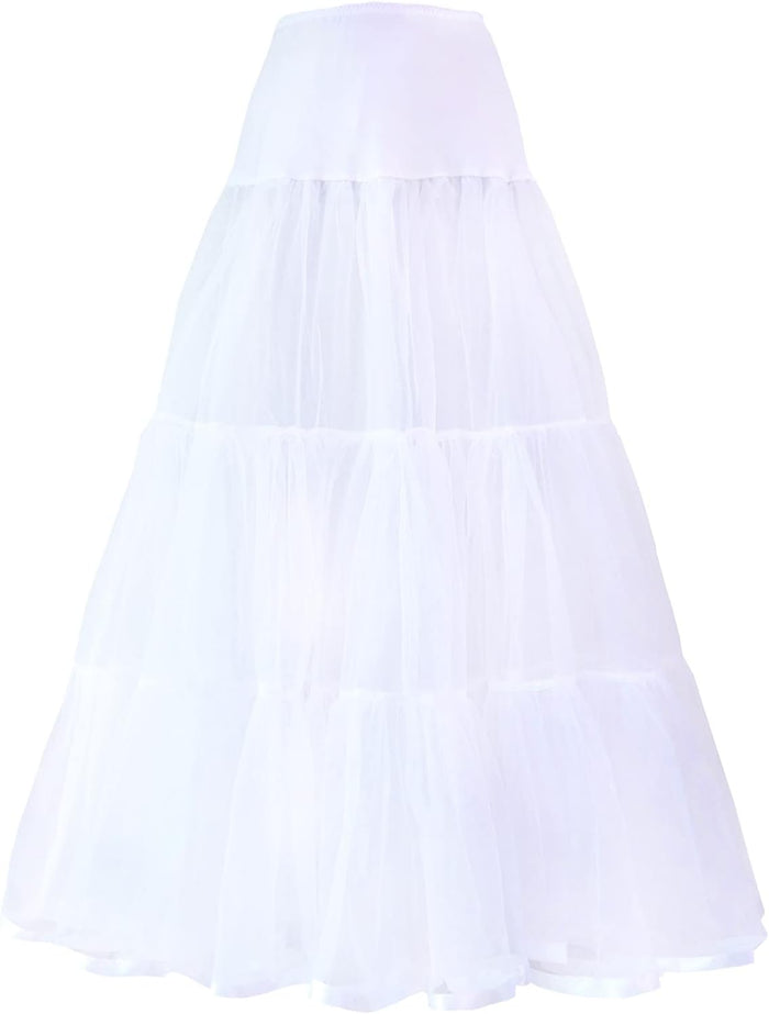 VanRose Women's Ankle Length Petticoat Bridal Wedding Slip Hoopless Crinoline Underskirt
