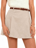 Wenrine Womens Mini Skirt High Waisted Zip Up Casual A Line Work Office