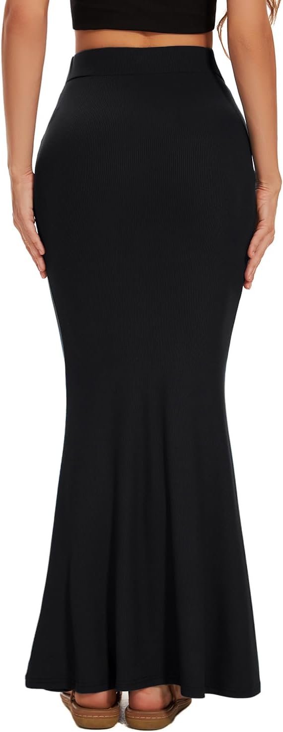 Women Elastic High Waist Stretchy Bodycon Mermaid Skirt