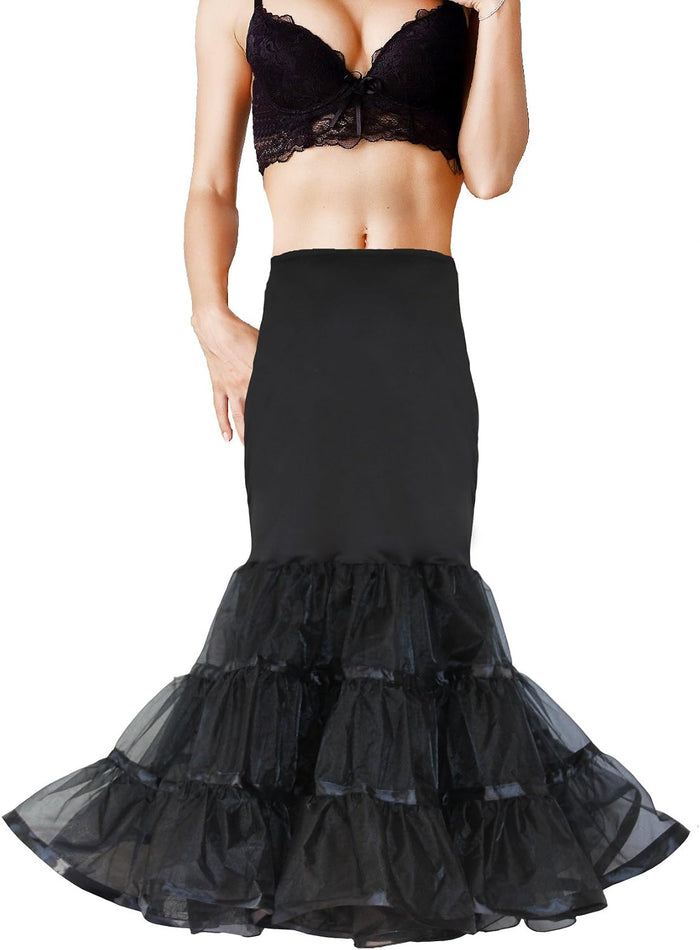 Women Mermaid Petticoat Fishtail Underskirt Trumpet Crinoline for Mermaid Wedding Dress