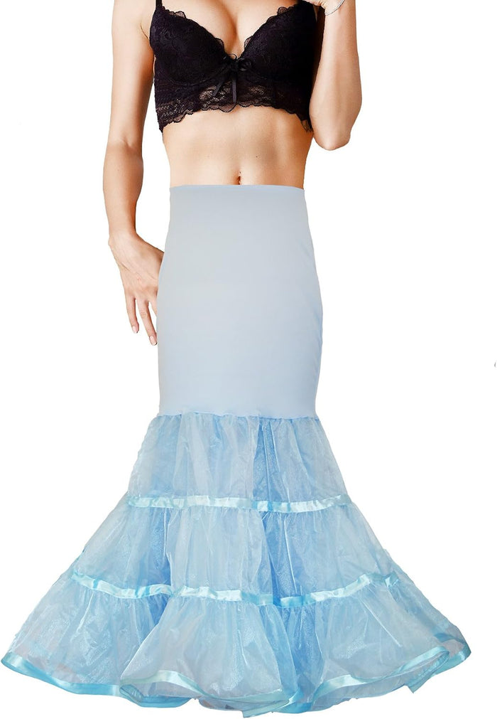 Women Mermaid Petticoat Fishtail Underskirt Trumpet Crinoline for Mermaid Wedding Dress