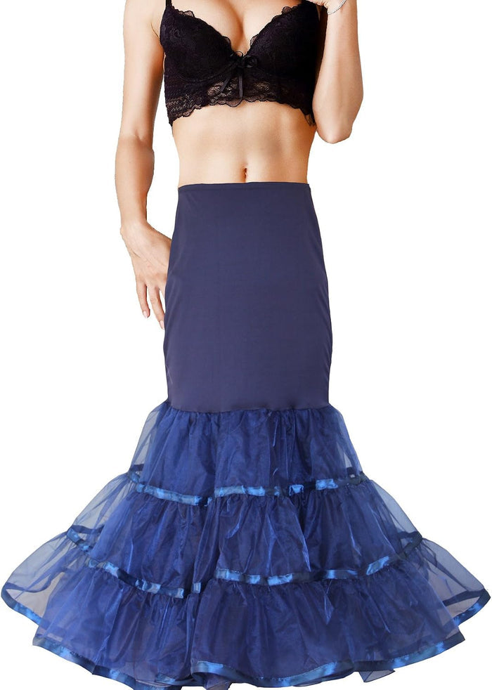 Women Mermaid Petticoat Fishtail Underskirt Trumpet Crinoline for Mermaid Wedding Dress