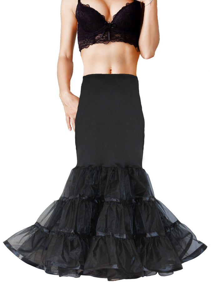 Women Mermaid Petticoat Fishtail Underskirt Trumpet Crinoline for Mermaid Wedding Dress
