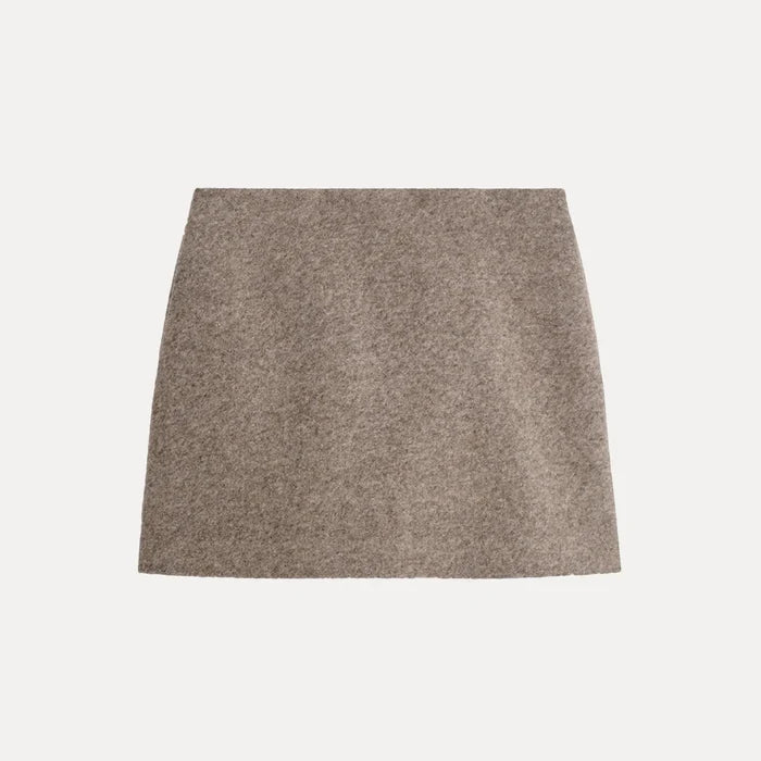 Women's Brown A-Line Midi Skirt