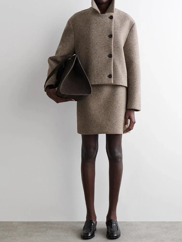 Women's Brown A-Line Midi Skirt