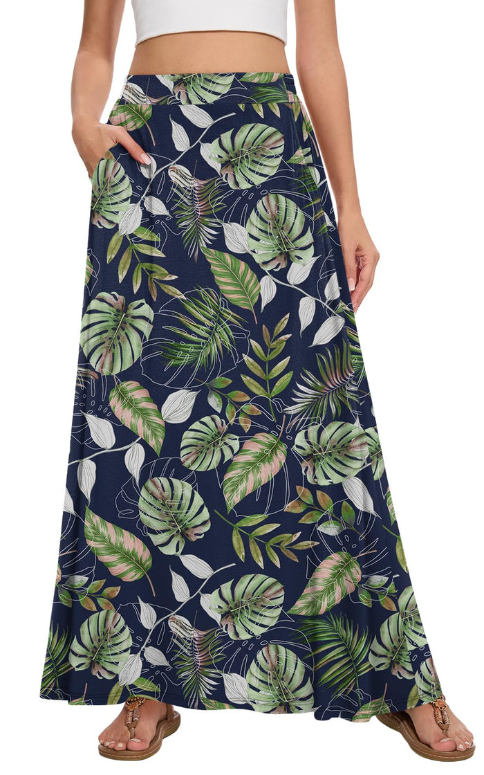 Navy Tropical Leaf / Small