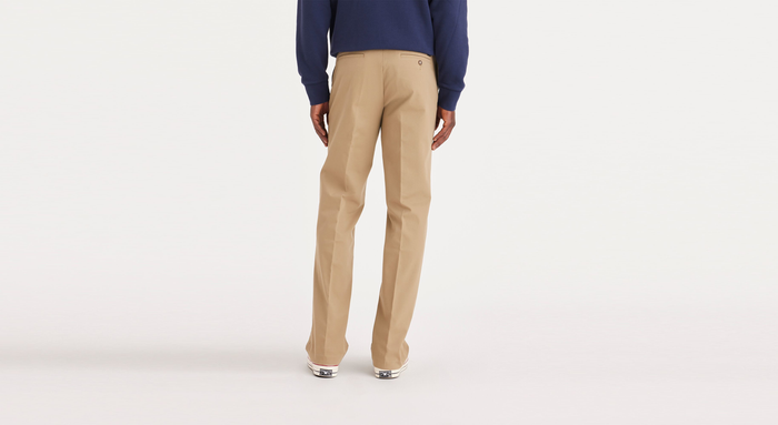 Back view of model wearing New British Khaki Workday Khakis, Classic Fit (Big and Tall).