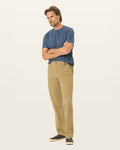 Front view of model wearing New British Khaki Workday Khakis, Classic Fit.
