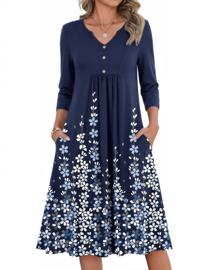 Navy Blue Floral / Small